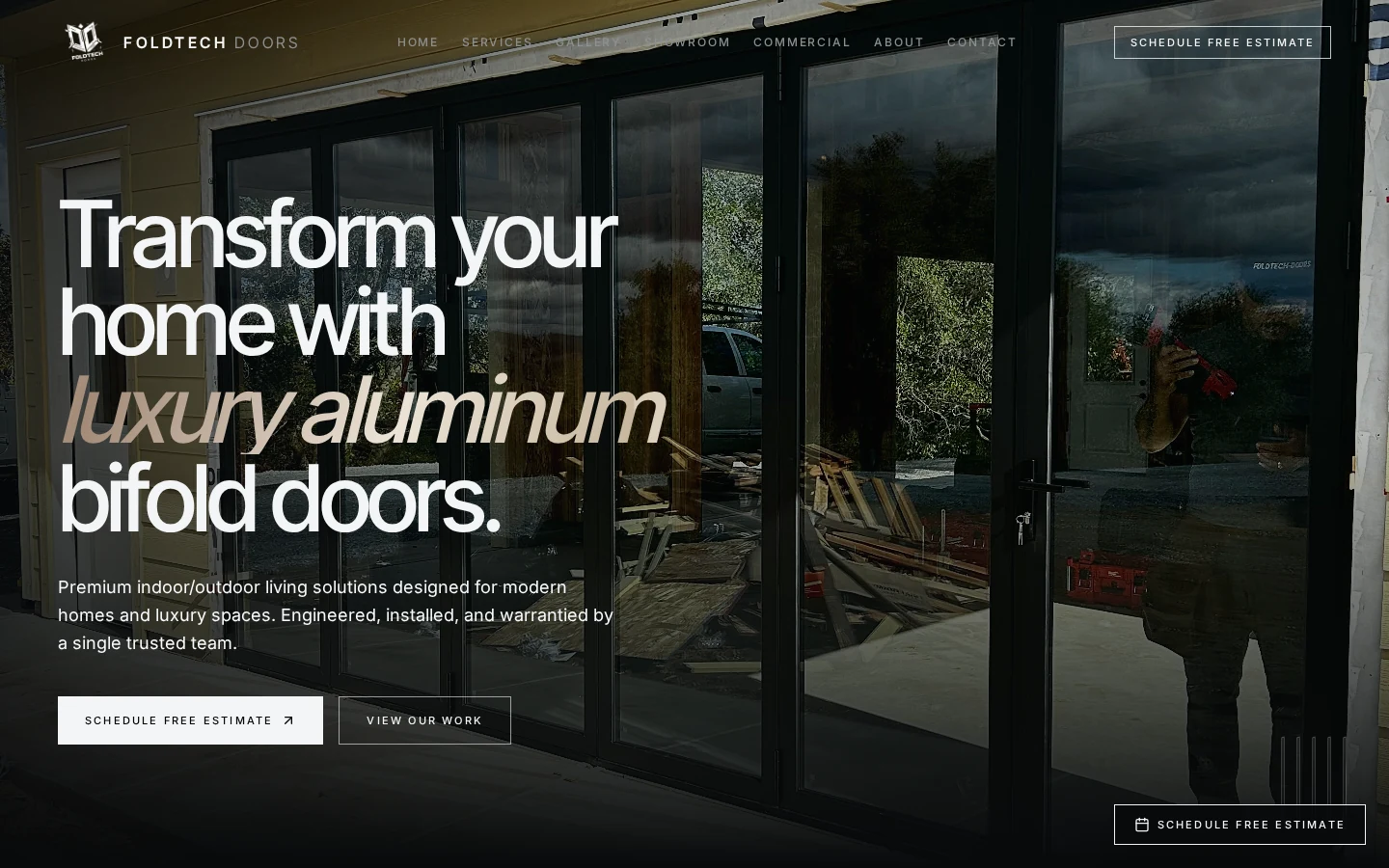FoldTech Doors contractor website homepage